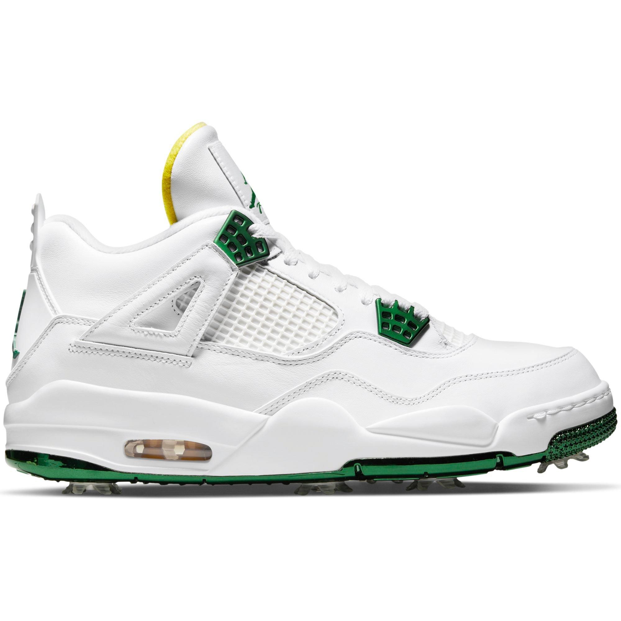 Nike Air Jordan 4 G NRG Spiked Golf Shoe -White/Yellow/Green